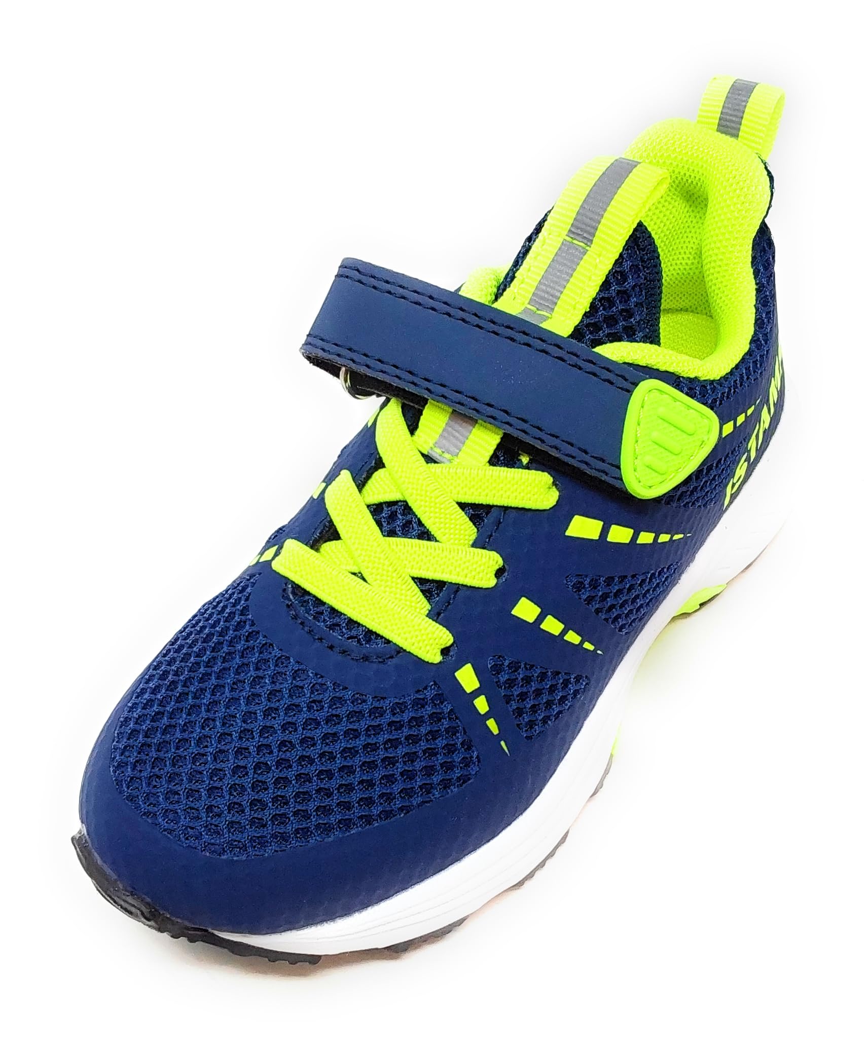 Scarpa Sportiva Modello IMAA3807 Blu Giallo Neon a Lacci Elastici e Strappo