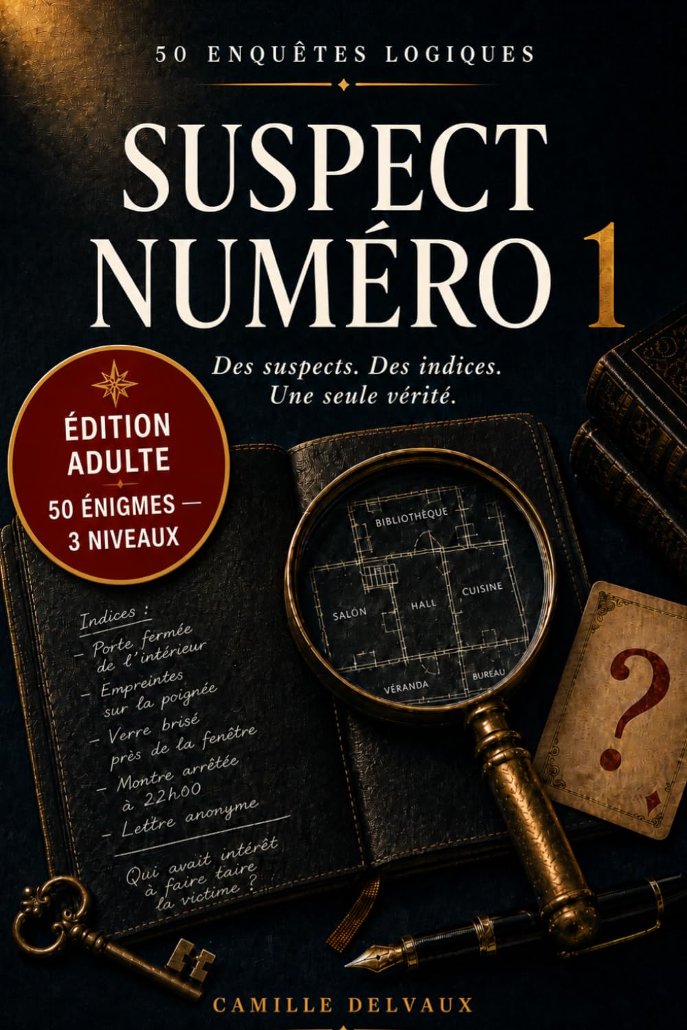 Suspect Numéro 1 - Édition Adultes: 50 enquêtes policières, énigmes logiques et mystères à résoudre pour adultes - Jeu de déduction, réflexion et observation