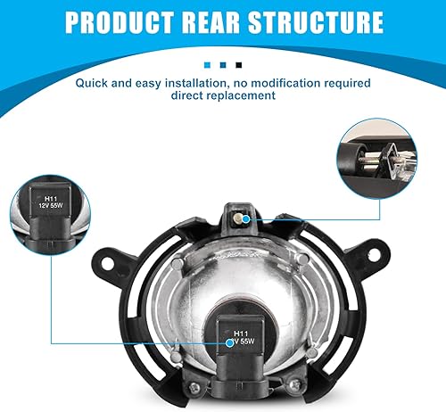 Miniatura 5 de CPW Luces antiniebla compatibles con Cadillac CTS 2008-2014 Premium 2008-2012 Chevy Malibu 2007-2009 Saturn Aura 2013-2016 Buick Encore Proyector de