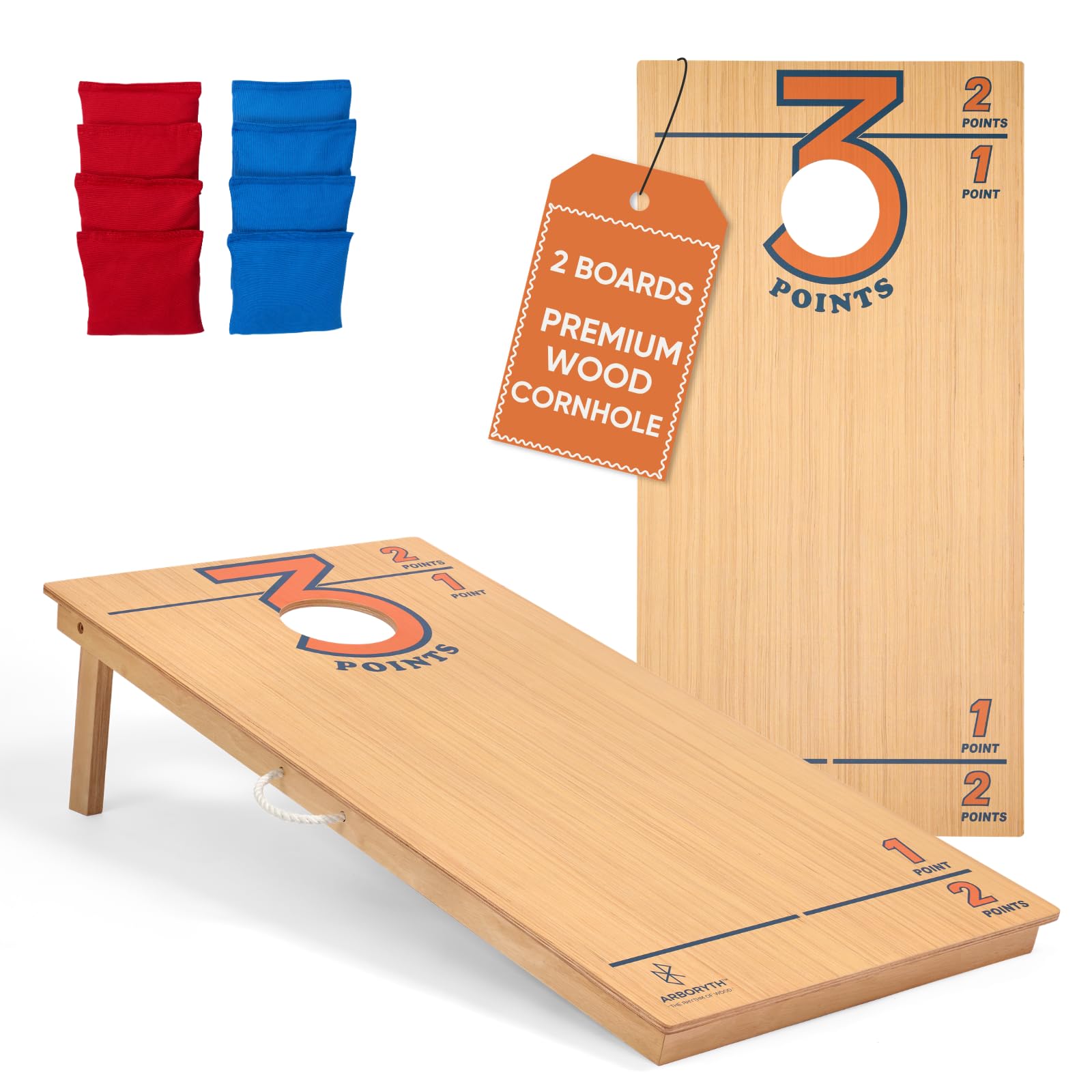 Regulation Cornhole Board Set - Dare to Play at 4x2 ft or 3x2 ft