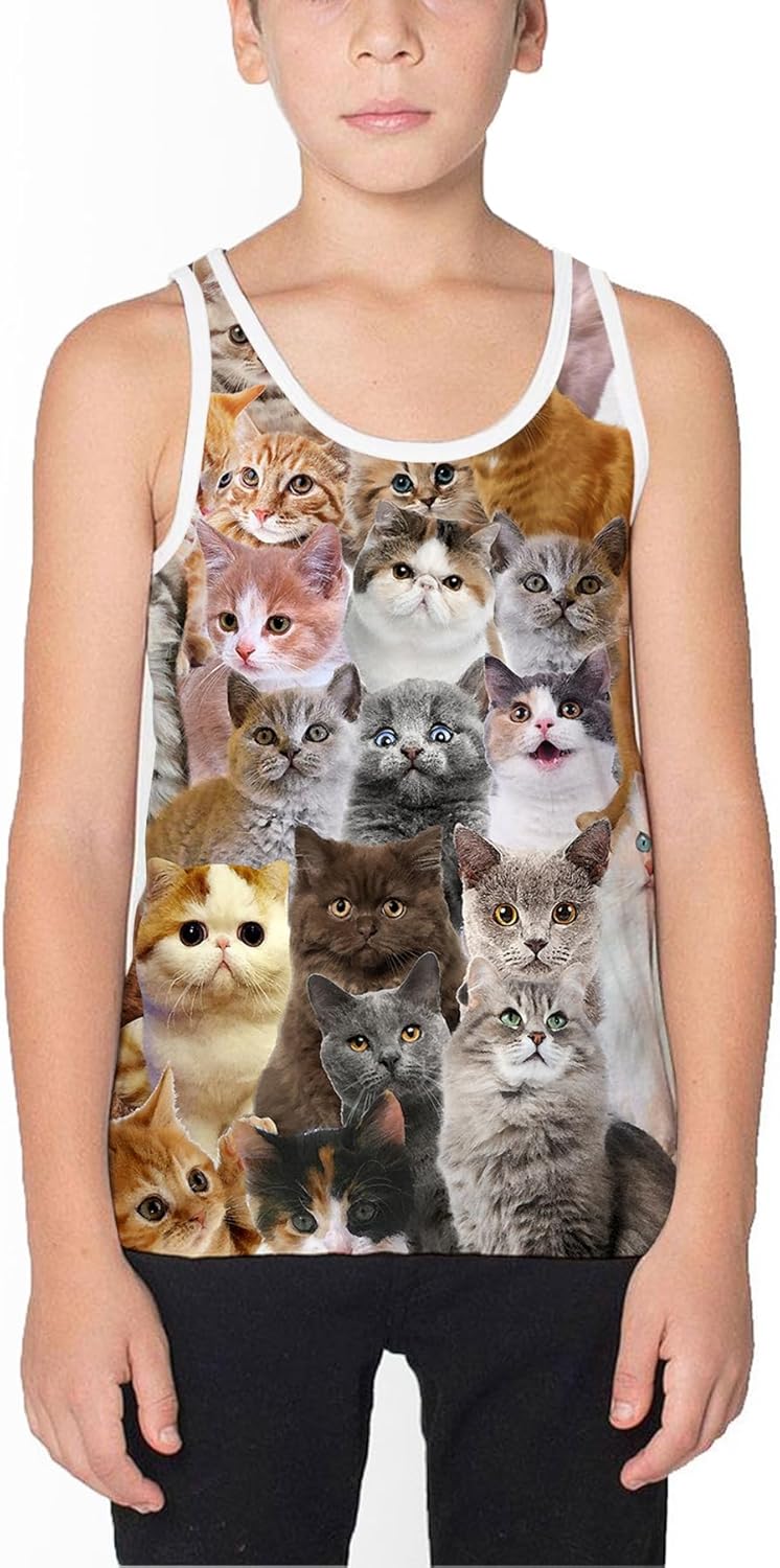 Linnhoy Boys Graphic Tanks Tops Unisex Kids 3D Print Colorful Sleeveless Tank Shirts Girls Novelty Summer Vest 4-16 Years - Image 2