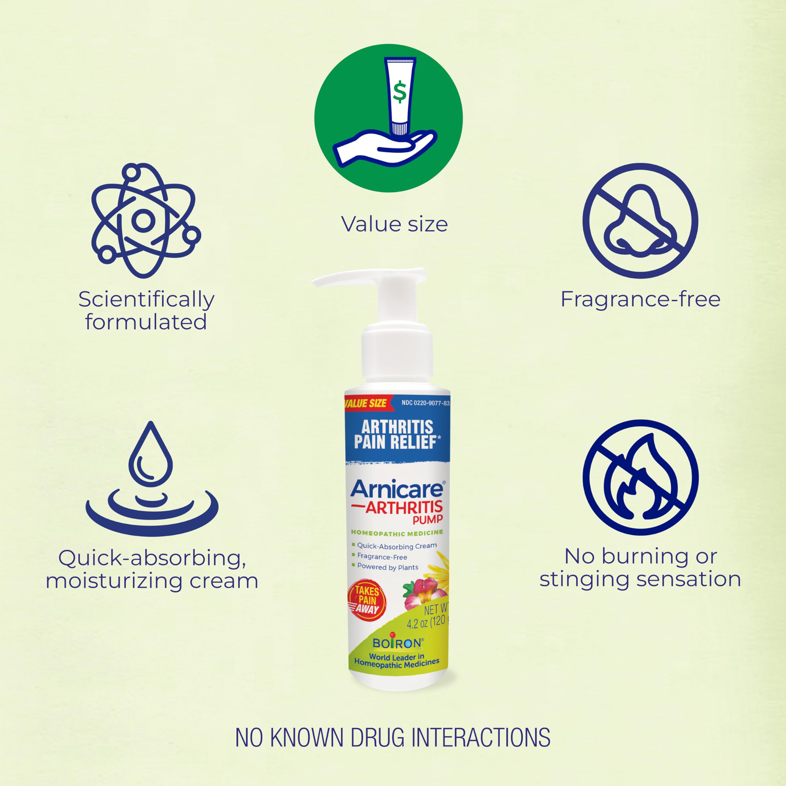Boiron Arnicare Arthritis Cream Pump for Pain Relief of Knees, Hands, Wrists, Elbows, Joints & Muscles – Quickly Absorbed & Fragrance-Free – 4.2 oz — Amazon image 4