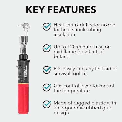 Miniatura 4 de Red Ultra Therm - Pistola de calor sin llama (MJ-950)  Pistola de calor inalámbrica con boquilla ancha  Resistente con tanque de recarga de butano