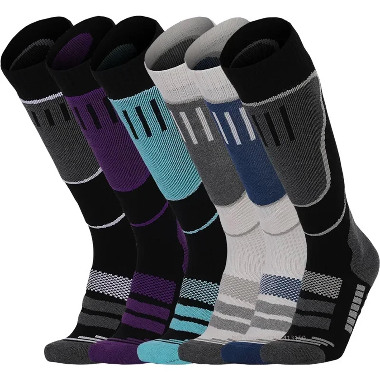 VFIDPSU Calze a Compressione da Uomo 2 Paia di Calzini Termici da Uomo e da Donna, Invernali, Lunghi e Caldi, a Compressione, for Sci, Escursionismo, Snowboard, Arrampicata, Calzini Sportivi(AS1)