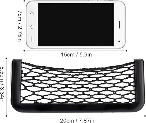 Miniatura 3 de 1 soporte de bolsillo de red para automóvil, 20 × 3.3 in de nailon elástico para maletero, bolsa de almacenamiento de red para teléfono, cigarrillos