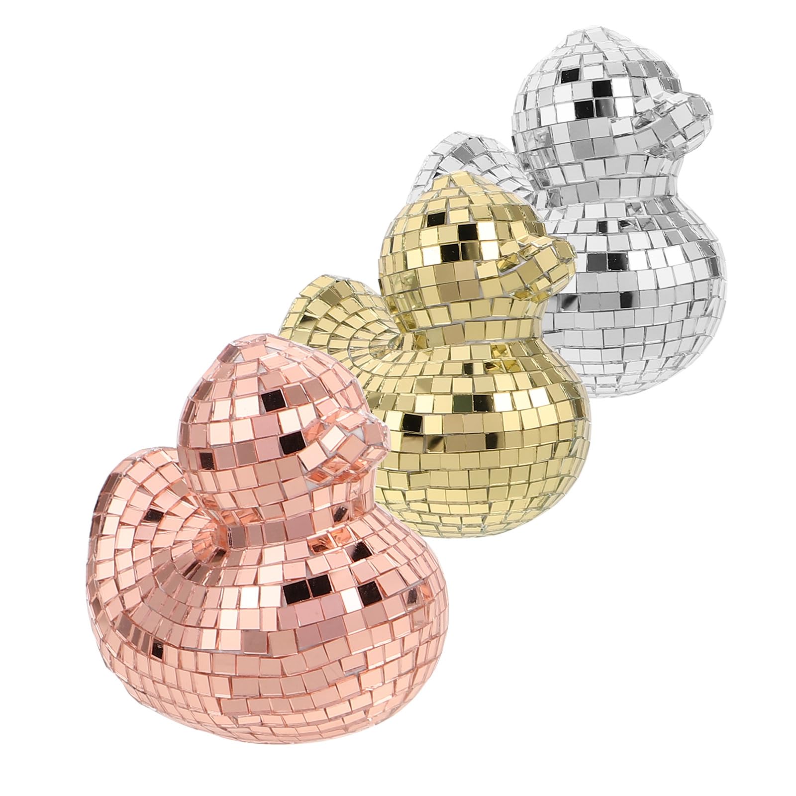Canards Disco Miroir Objets Déco de Luxe Miniatures aux Reflets Dorés