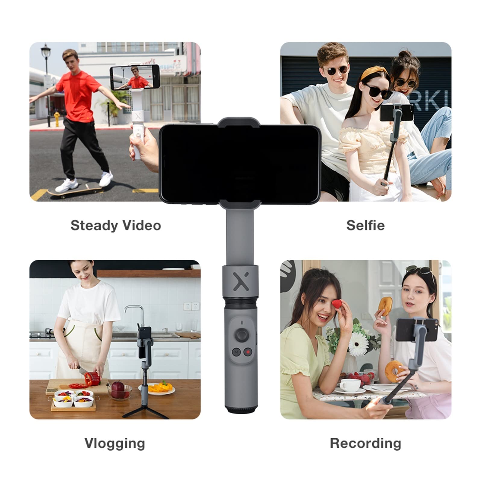 Estabilizador de Palo Selfie Teléfono Gimbal Selfie Stick Estabilizador de Mano Smartphone for teléfono Inteligente para Smartphones Grabación de Video en Vivo