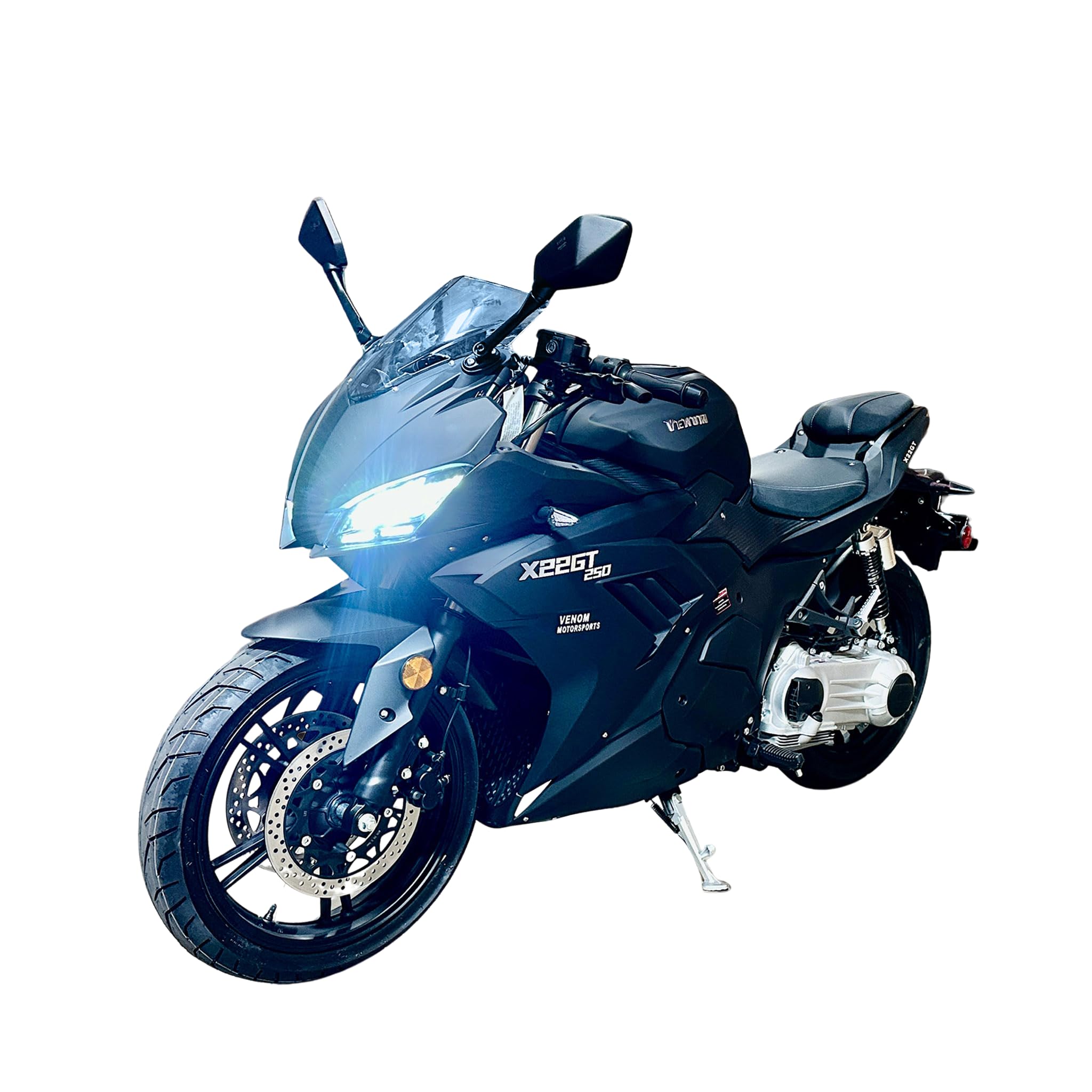 BELMONTE BIKES 250cc Automatic EFI Motorcycle, Liquid Cooled, Street Legal, Full-Size Sport Bike with LED Lighting, Digital Display, Adult Beginner Friendly - Venom X22GT Auto
