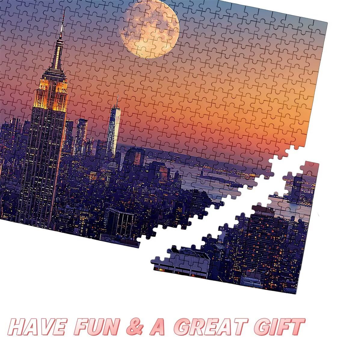 5000 sztuk puzzli dla dorosłych, Nowy Jork puzzle dla dorosłych, 5000 sztuk, księżycowa łamigłówka, wymagająca gra dla całej rodziny, klasyczne drewniane układanki, odpowiednie do wystroju wnętrz