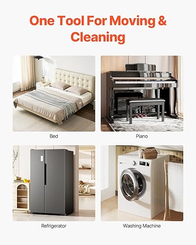 Miniatura 6 de VEVOR Carrito de muebles de 1200 libras, trasladadores de muebles resistentes con ruedas de 5 x 360, panel de acero al carbono de 5.3 pulgadas,