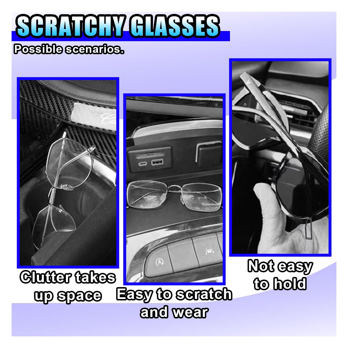 2 soportes magnéticos para gafas de sol para visera de coche, soporte de cuero para gafas y clip para tarjeta de boleto, accesorios universales para interior de vehículo para camión, SUV
