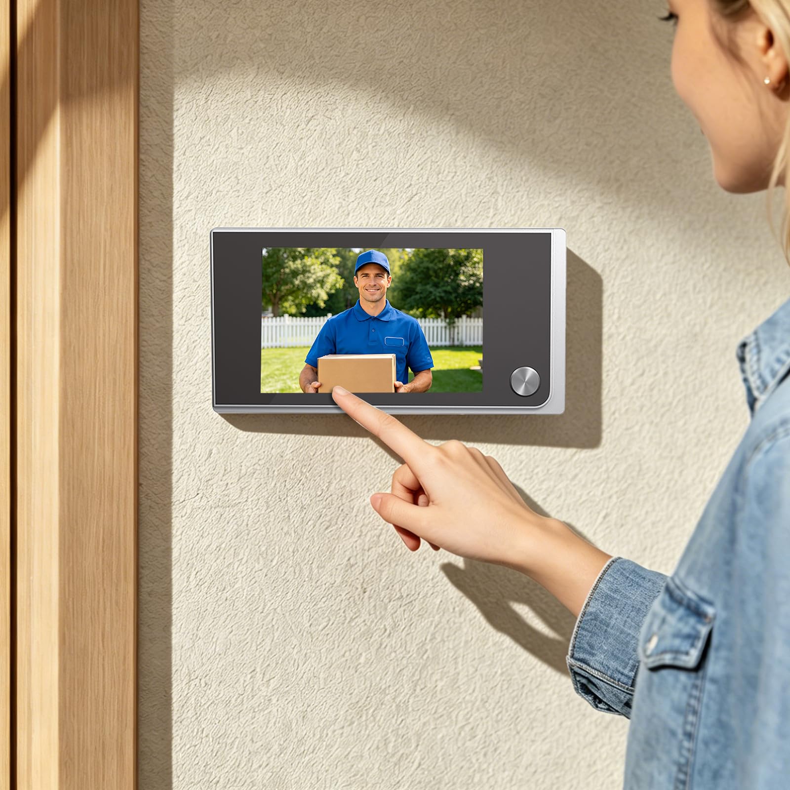 Türspion Kamera, 3.5" LCD, 120°, Zinklegierung, 4xAAA | 2MP,720P,170° Weitwinkel,verdeckt,Einlochmontage,13-28mm Bohrung,35-100mm Tür,PIR,Bewegungsmelder,ABS,0.5W,12cm,0.18kg