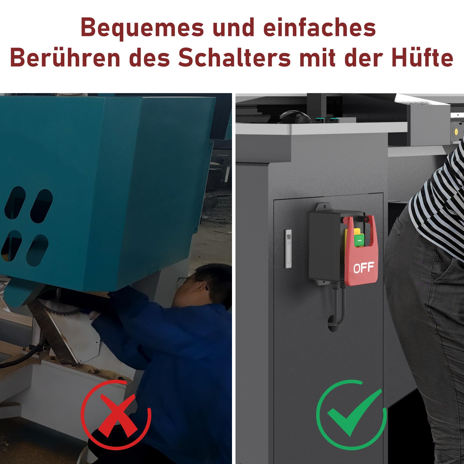Eenfasige aan/uit-noodschakelaar, 250 V, 16 A