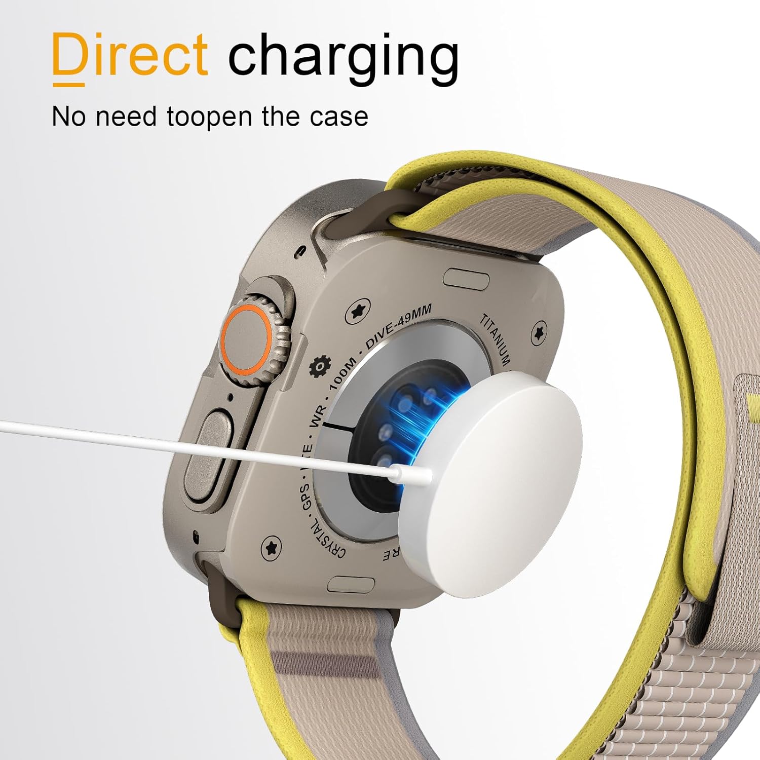 Ultra-Thin Luxury Metal Watch Case, Screen Protector for Apple Watch Ultra 2/3, Built-in Tempered Glass, 3 in 1 Full Protection AL Alloy Bumper Rugged Case