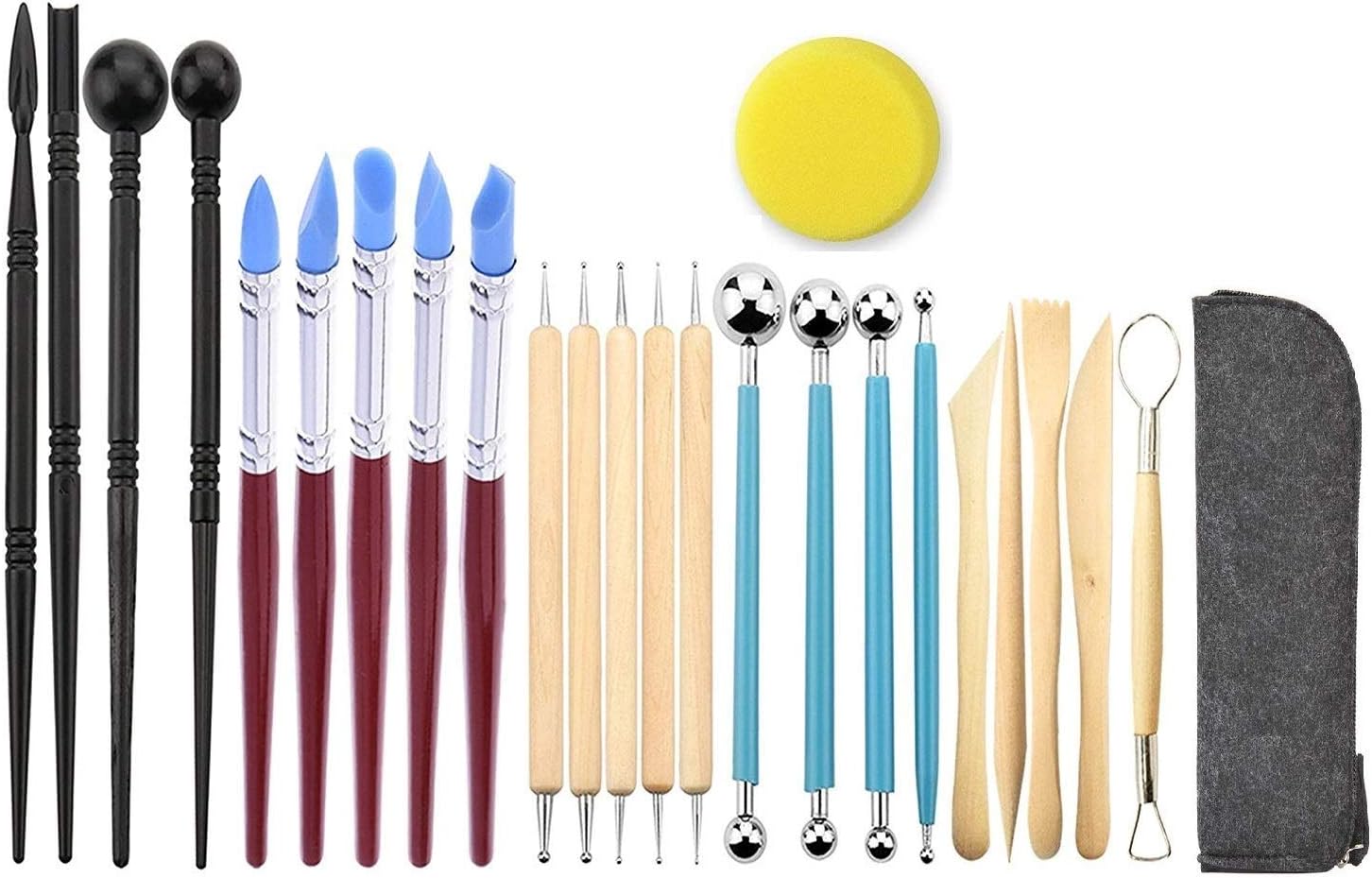 Jaybva Ball Stylus Dotting Sculpting Art Painting Kit Polymer Clay Pottery Tools Silicone Rubber Tip Pens for Ceramics Modeling Embossing