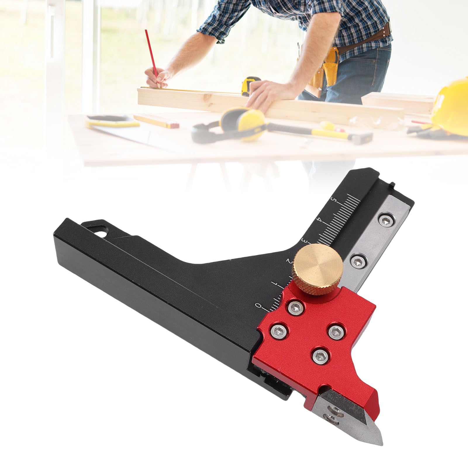 Höhenmesser Tischkreissägen-Einrichtungsblock, Tischkreissägen-Höhenmesser, Präziser Frästisch aus Aluminiumlegierung, Tiefenmesslineal-Einrichtungsblock für