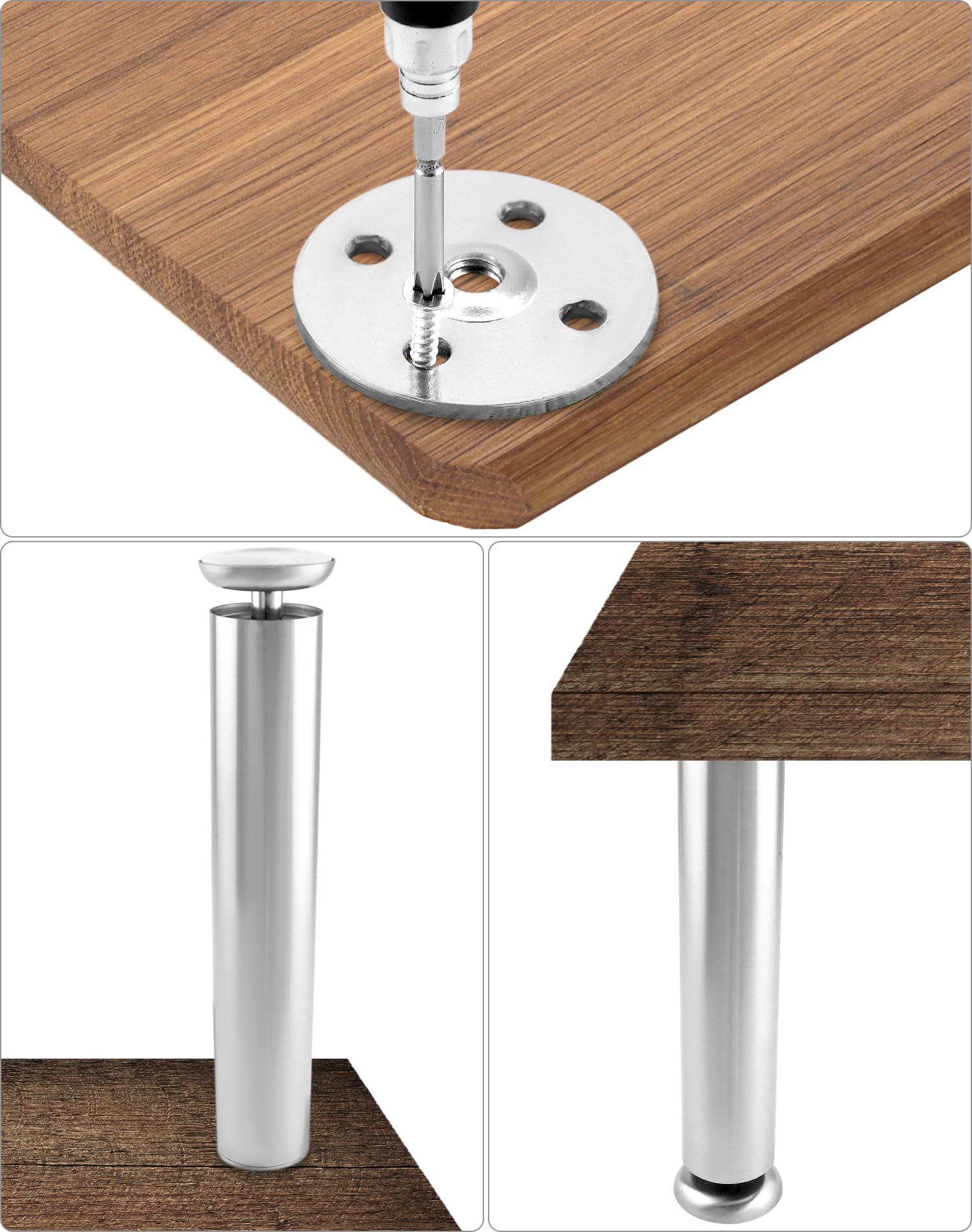 4 Piedini Regolabili Per Mobili - Acciaio Inox, Portata 200 Kg, Altezza 30 Cm - Foto 12