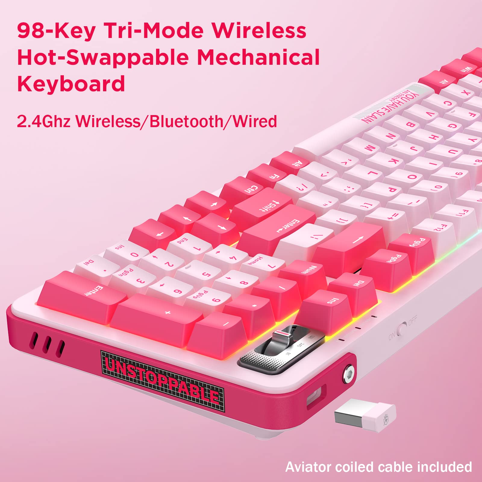 Amazon | YUNZII Y98 ワイヤレスメカニカルキーボード ホットスワップ