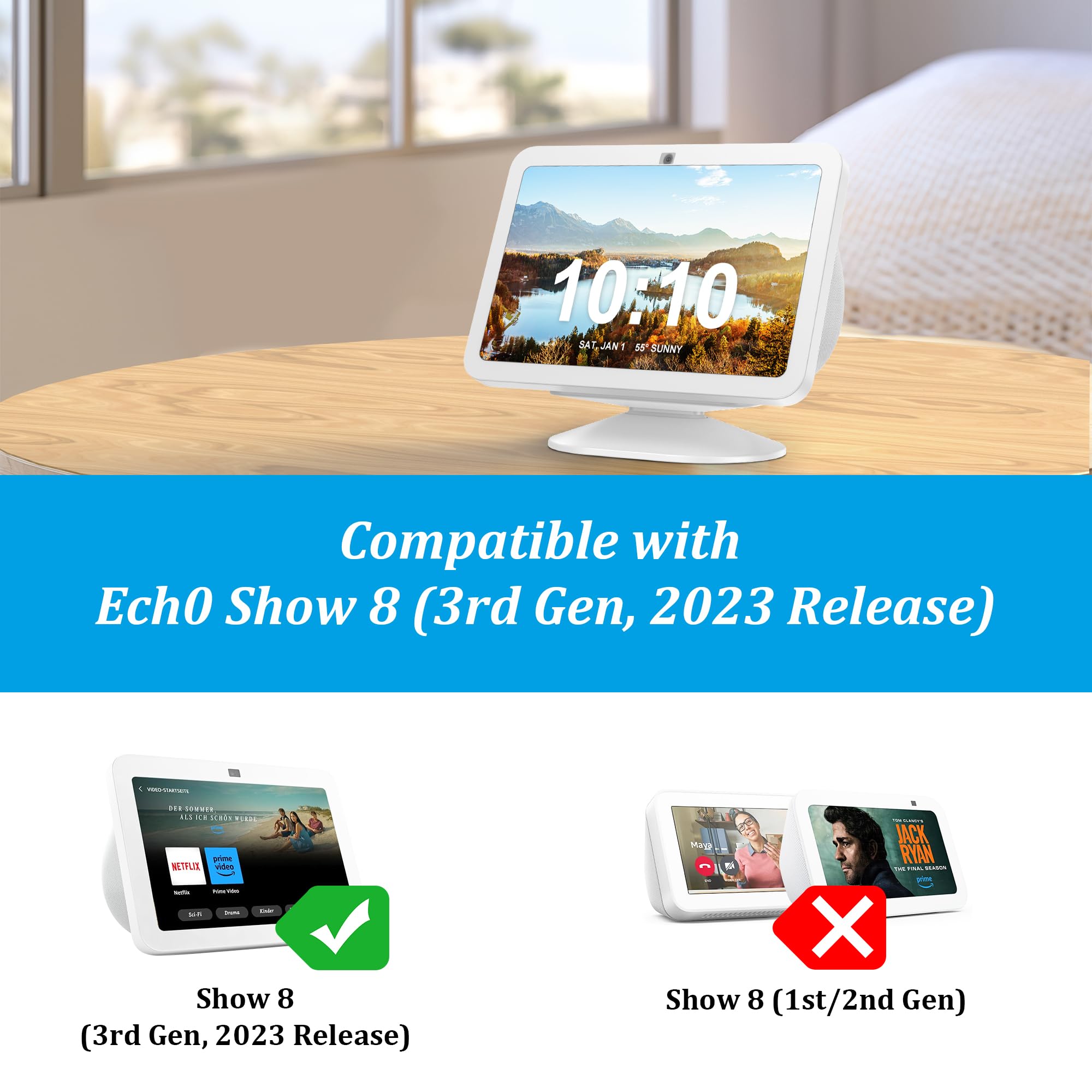 PlusAcc Stand for Show 8 (3rd gen), Adjustable Holder compatible with Google XIAOAI Speaker & SHOW 8 (3rd generation) - Image 2