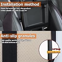 Vista 4 de Moly Magnolia Cojín Acolchado para Consola Central de Automóvil, Cubierta Protectora Universal de Cuero Impermeable para Caja de Asiento