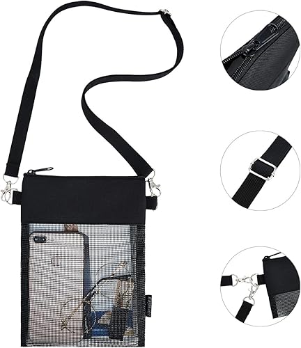 Miniatura 4 de Yorssley Bolsa de malla, paquete de 2 bolsas cruzadas de hombro, peso ligero, resistente, conchas marinas, bolso doble para mujer