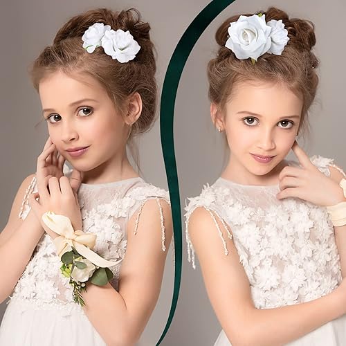 Miniatura 4 de BBTO 12 pinzas para el cabello de rosas, accesorios mexicanos para bailarinas de flamenco, mujeres, flores mexicanas, clips de flores para novia,