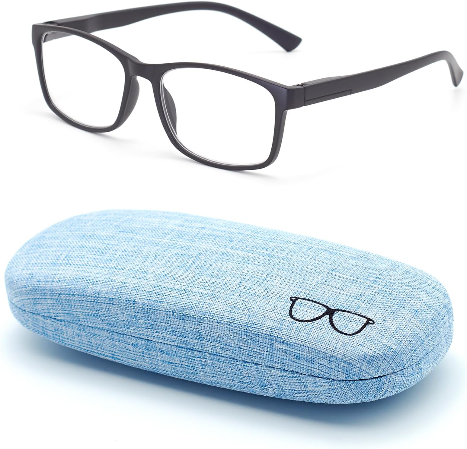 Nearsighted Glasses for Distance with Hard Case Blue Light Spring Hinge Glasses Not Reading Glasses
