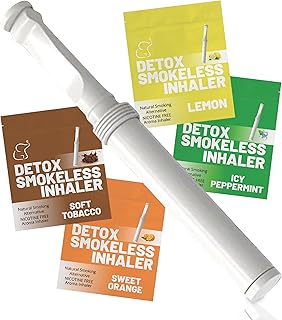 Detox Smokeless Essential Oil Air Inhaler Pack 4 Flavors- Natural Alternative 30 Days 12 Sticks- | Oral Fixation - Quit Sm...
