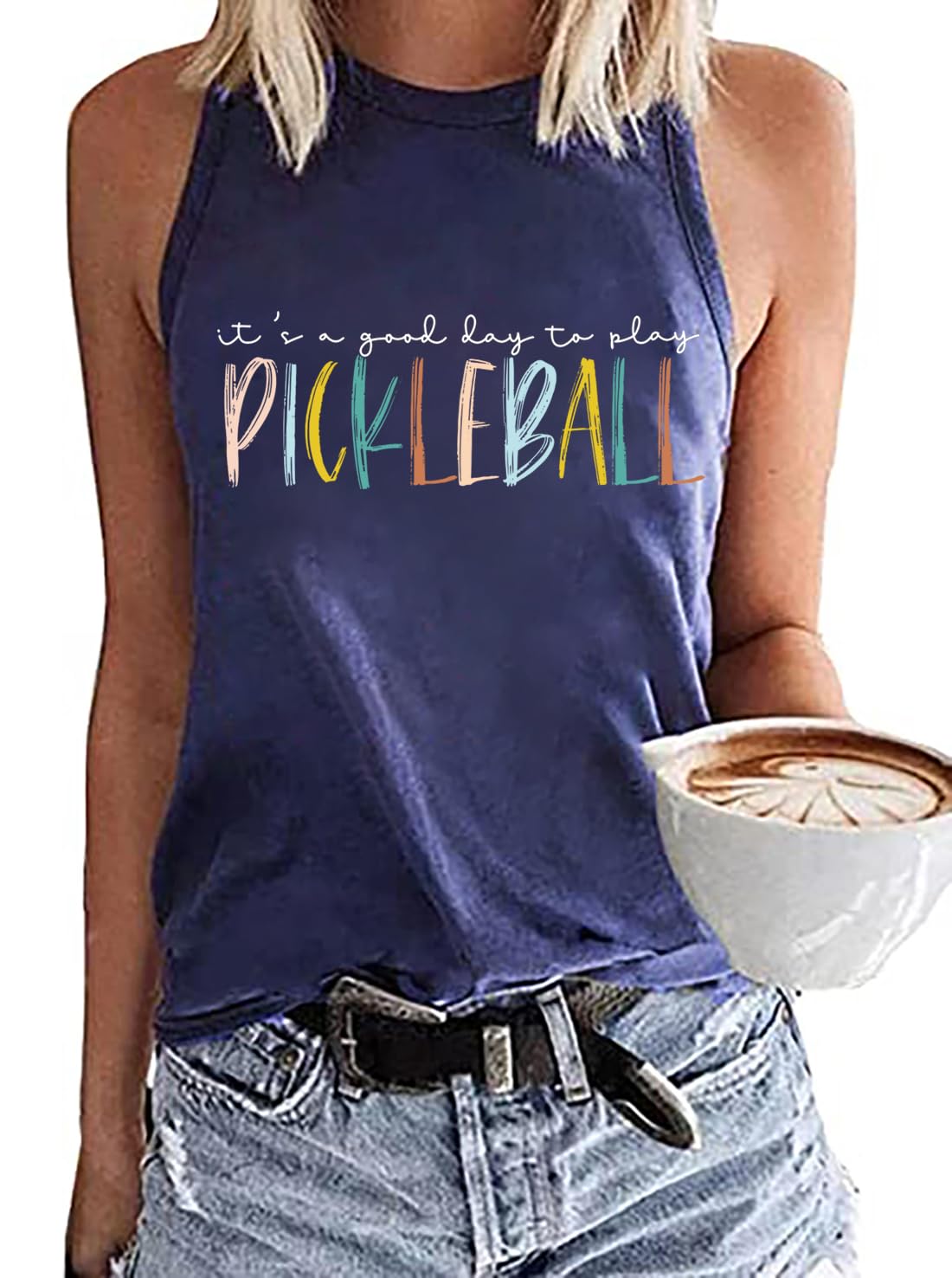 RMTXCD Women It’s a Good Day to Play Pickleball Tank Top Cute Pickleball Lover Vest Shirt Summer Casual Sport Sleeveless Top
