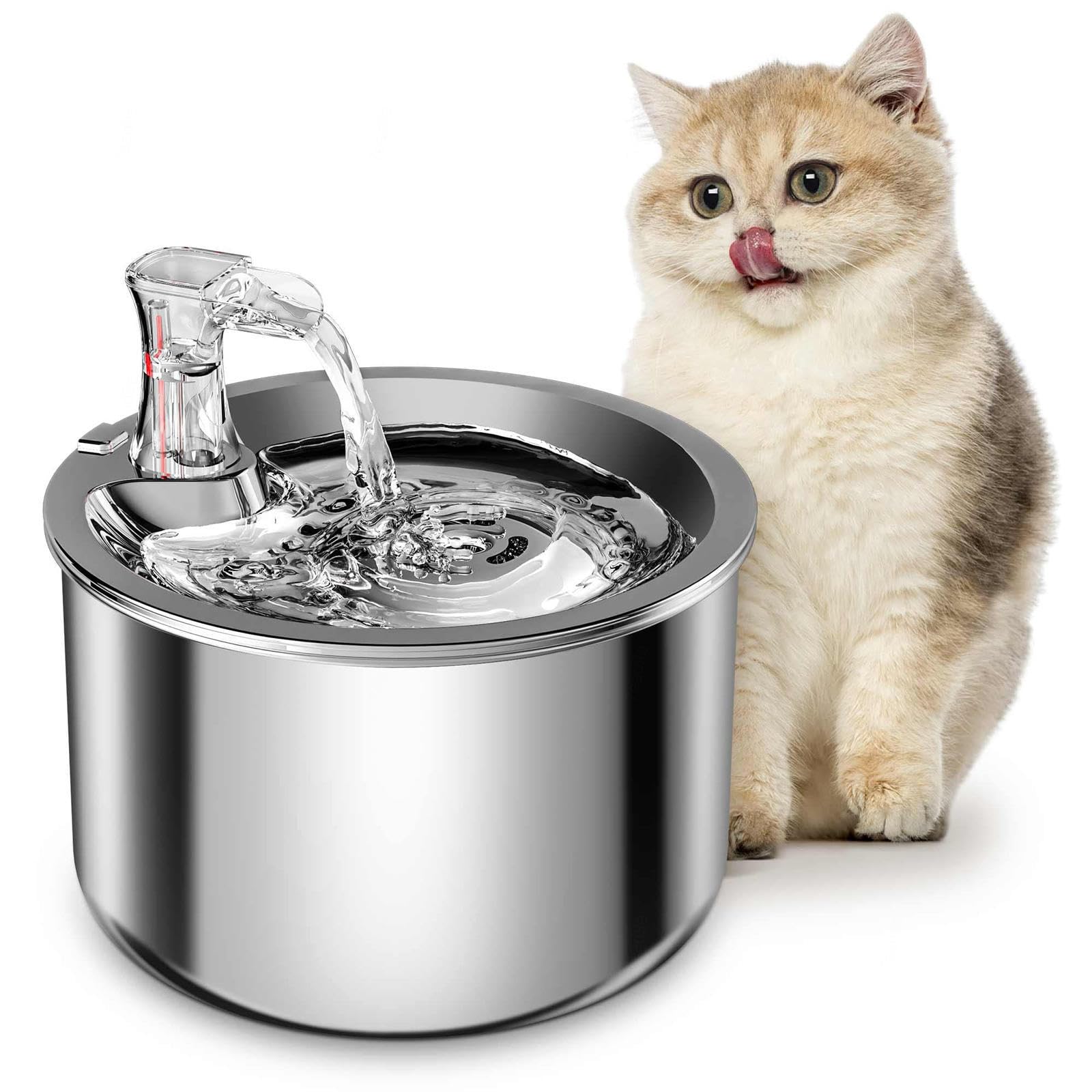 Amazon.com: REUset Stainless Steel Cat Drinker, Waterfall Cat Water Bowl,  2L/67OZ Ultra-Quiet Kitty Spout Smart Constant Temperature for Cats, Dogs,  Other Pets : Pet Supplies