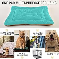 Vista 113 de Dog Bed Mat Soft Comfortable Anti-Slip Bottom Pet Mat Washable Cat Kennel Crate Pad for Small Medium Large Pets 18x24in Hot Pink Beige