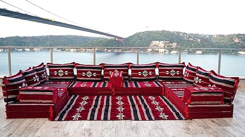 Miniatura 2 de arabicsofa Juego modular de sofá de piso hecho a mano - Asientos Majlis Oriental con cojines de respaldo