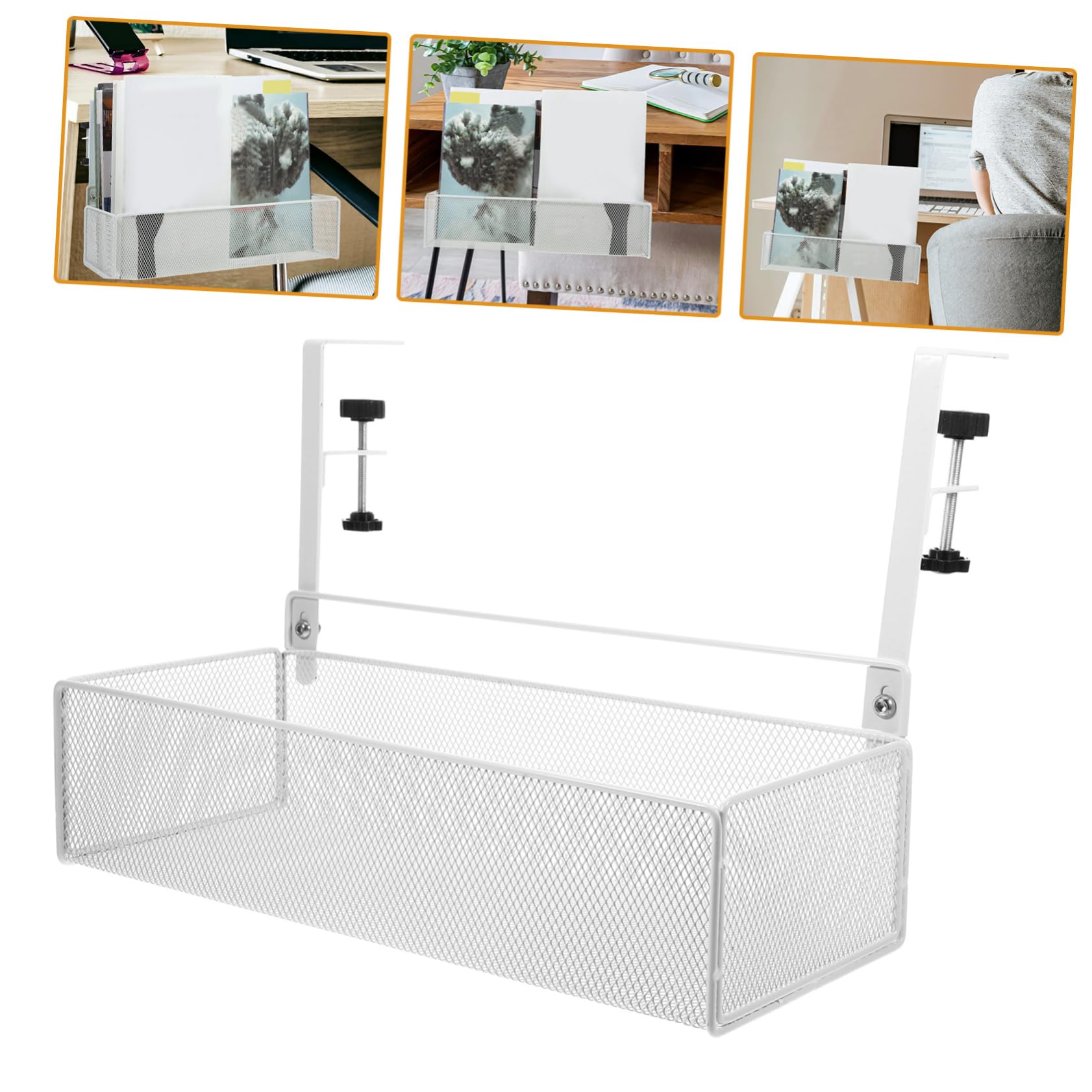 Amosfun Organisateur De Rangement Sous Le Bureau à Pince Pour Classeurs Documents Magazines Et Fournitures De Bureau