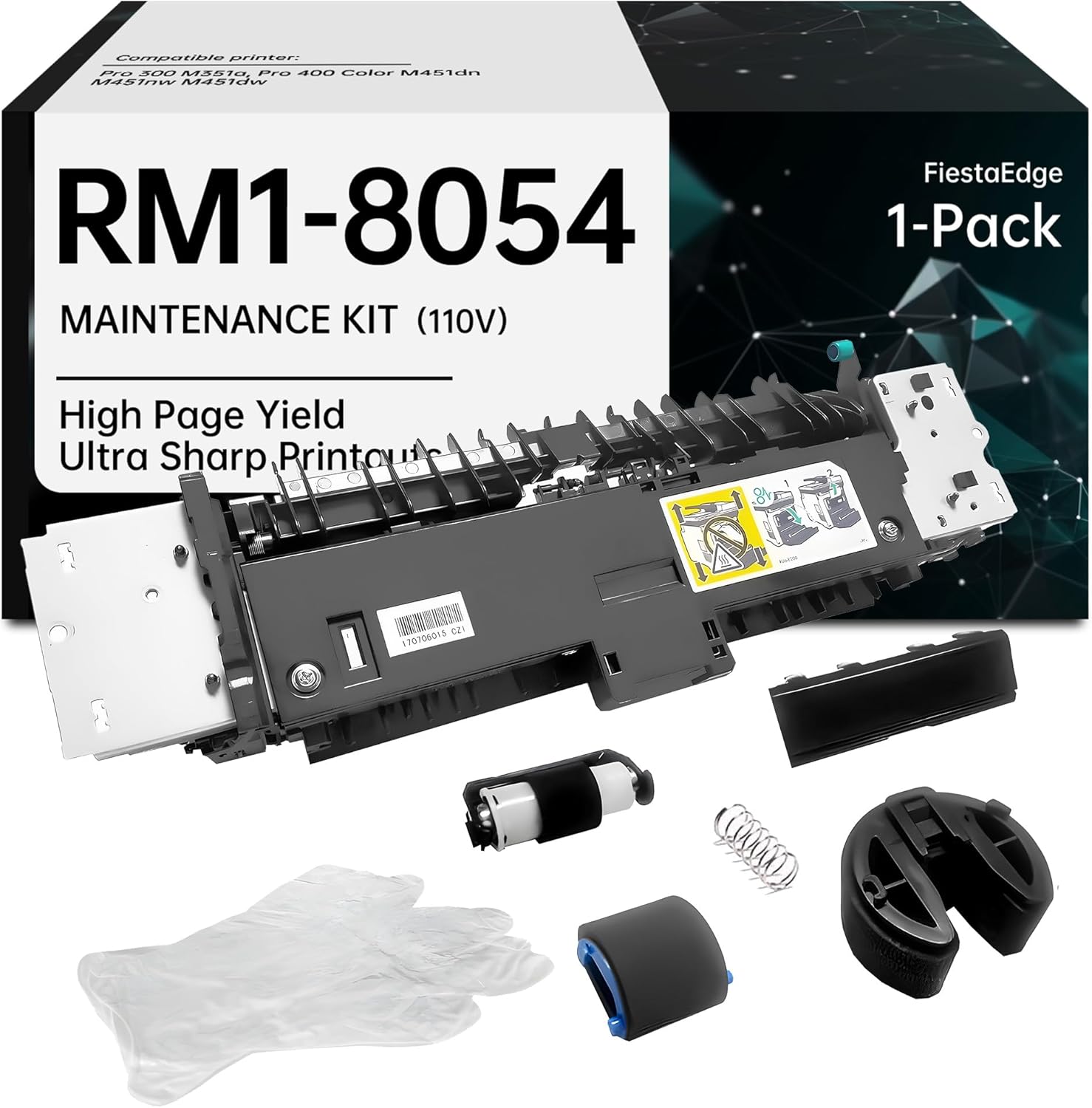 RM1-8054 (RM2-5177) Maintenance Kit (110V) Replacement for HP RM1-8054 Fuser Works with Pro M351 M451 Printer Includes RM1-8054 Fuser Tray 1 & 2 Rollers