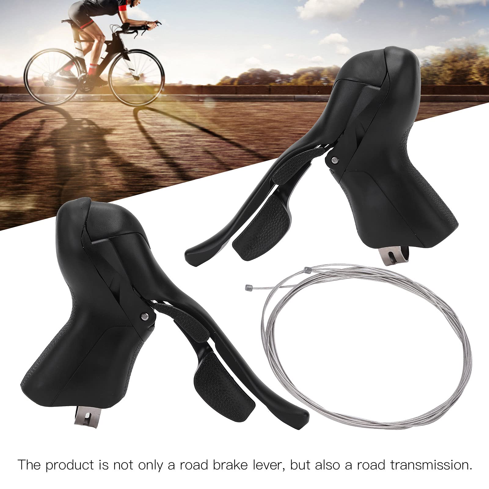 Palanca de Freno de Bicicleta de Aleación de Aluminio Duradera, de Freno Portátil para Ciclistas, 1 par, Tamaño 170x115mm (2 * 7 velocidades)