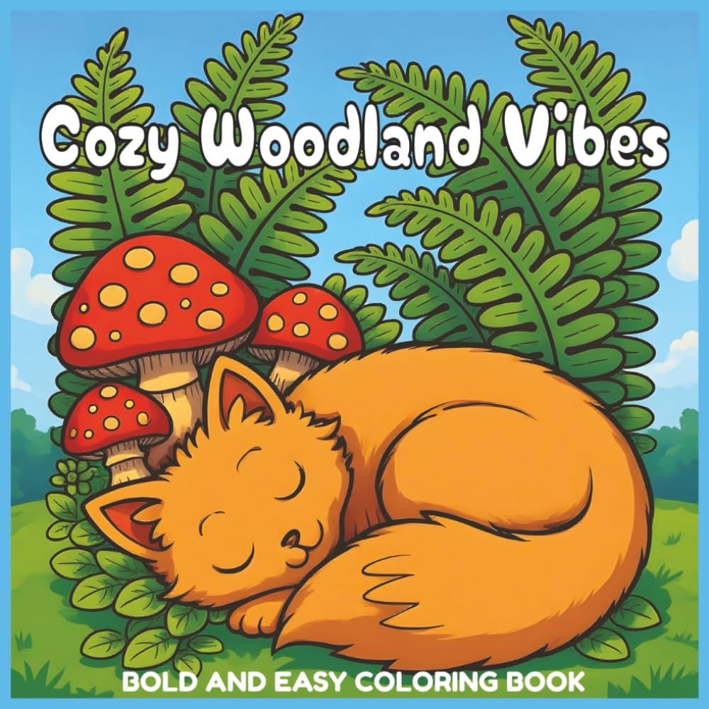Cozy Woodland Vibes: Bold And Easy Coloring Book
