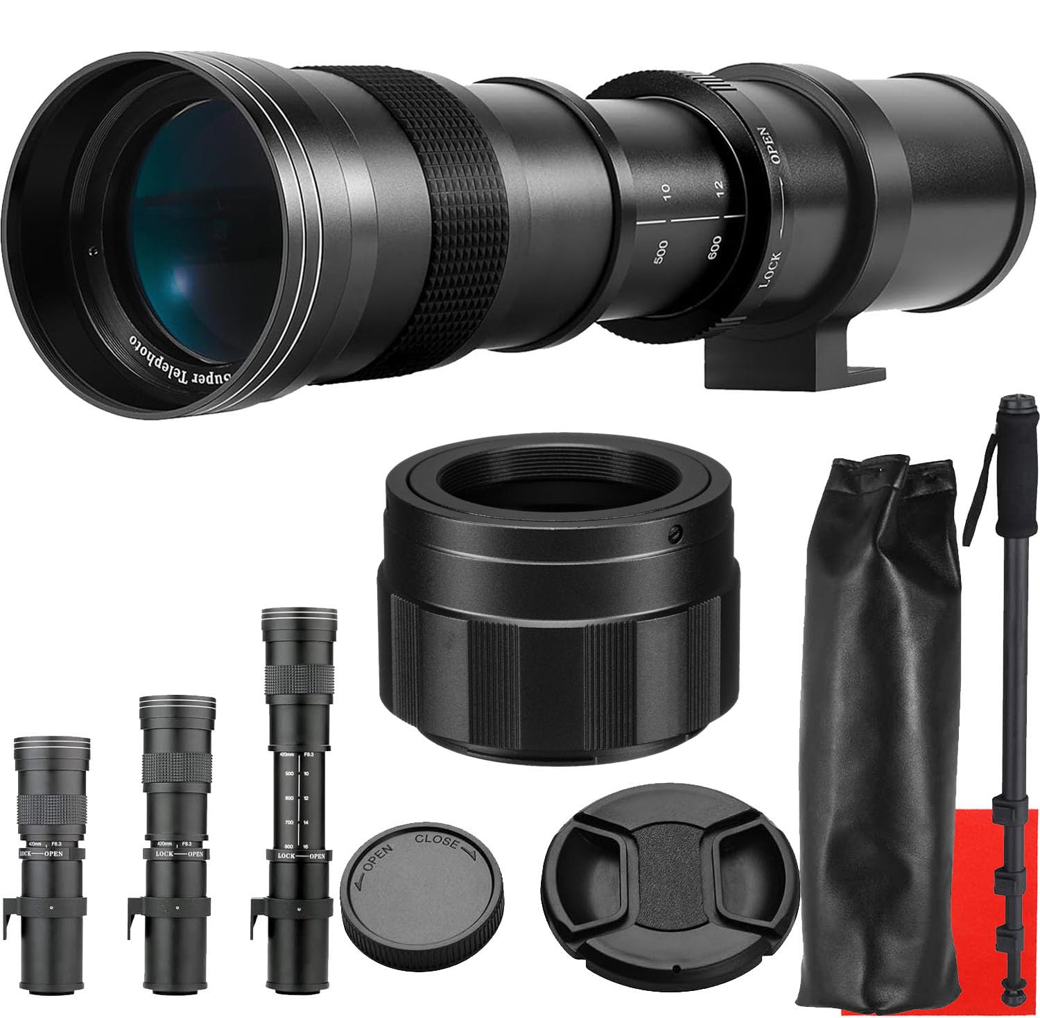 420-800mm Manual Telephoto Zoom Lens for Nikon Z Mount Camera Z30,  Z50, Z5, Z6, Z6II, Z7, Z7II, Z9, ZFC (Black) Camera Lens