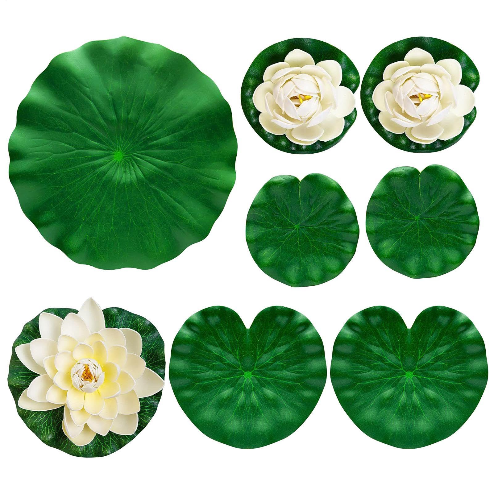 Cuscinetti galleggianti per ninfee, realistici, piante galleggianti per laghetti, decorazioni per piscina, cortile, lago, centrotavola, valle meditazione, cascata, feste, matrimoni, casa