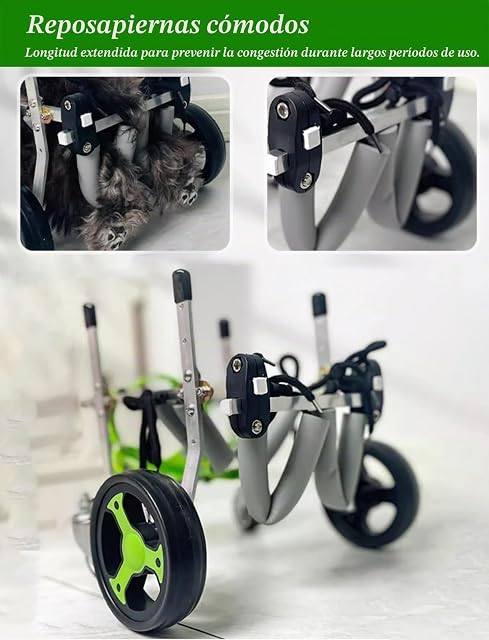 Foto 6 de 8 de Silla Ruedas Perro Silla de Ruedas para Perros Ajustable para Patas Delanteras y Traseras