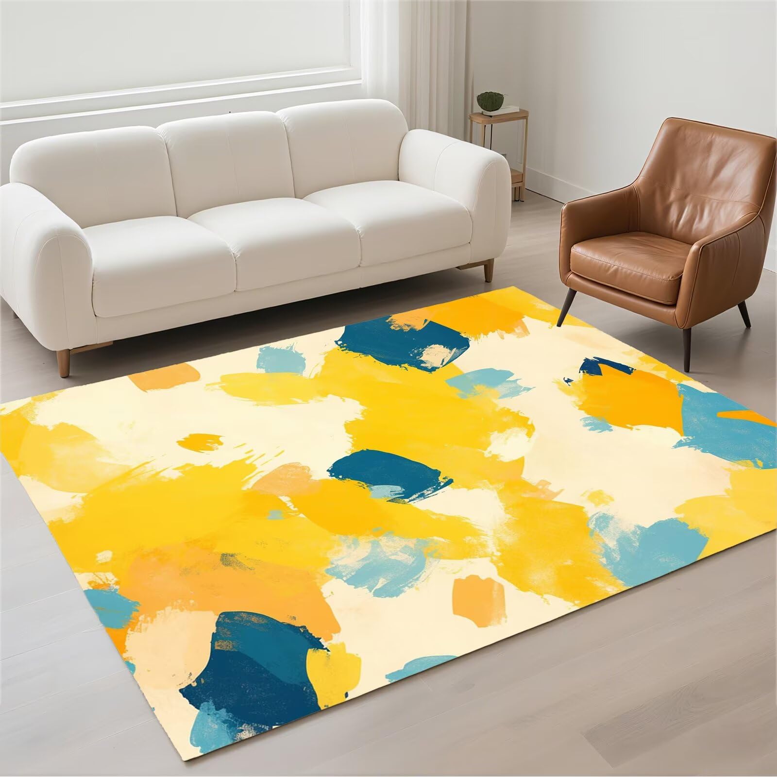 Tapis cuisine résistant aux taches tapis salon imperméable et lavable 120x180cm pile bouclée