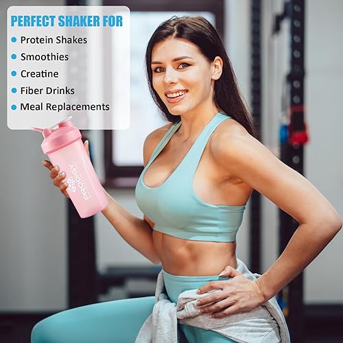 Miniatura 6 de Protein Shaker - Botella grande de 20 onzas, perfecta para suplementos de entrenamiento, proteína en polvo, bebidas deportivas, BCAA'S, reemplazo de