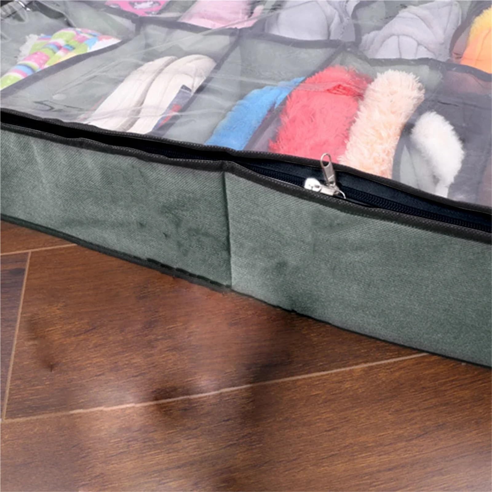 Organizzatore Di Scarpe Sotto Il Letto Borse portascarpe sottoletto Scatola portascarpe sottoletto di grande capacità da 45 litri con manici rinforzati e coperchio trasparente Per Risparmiare Spazio