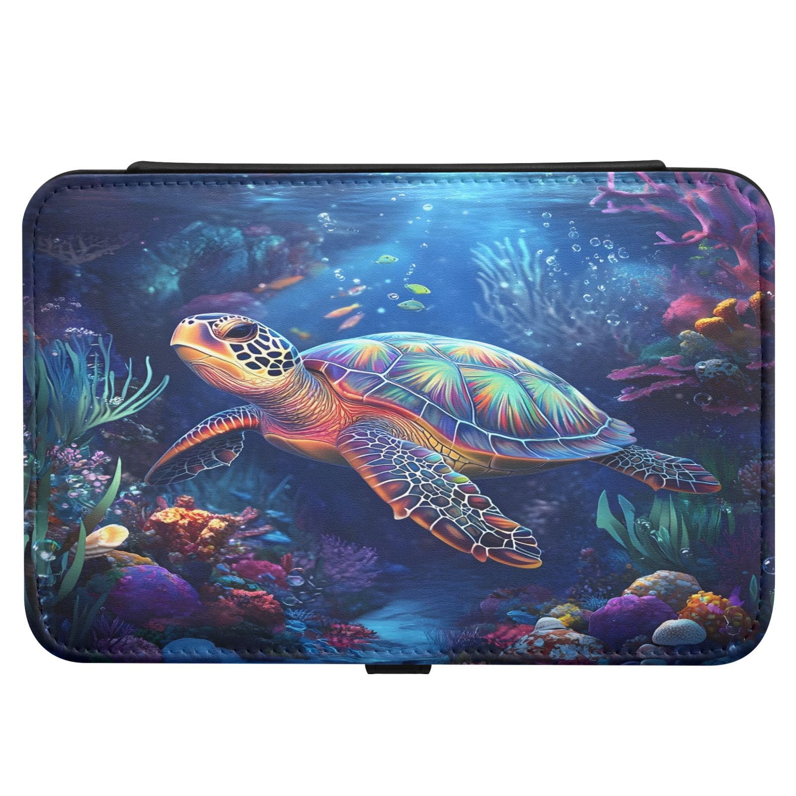 Haskirky Sea Turtle Jewelry Box Portable PU Leather Travel Jewelry Organize for Women Jewelry Storage Display Holder for Ring, Necklace, Earring