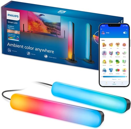 Philips Smart LED, Barre LED Gradient, Éclairage Immersif, Noir, 30cm - 1