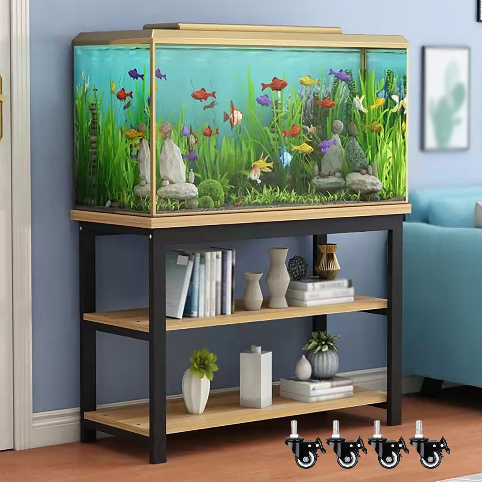 Szafka do akwarium i terrarium dla gadów | Wielopoziomowa półka na kółkach | Kompaktowy organizer do hodowli zwierząt domowych i handlowych