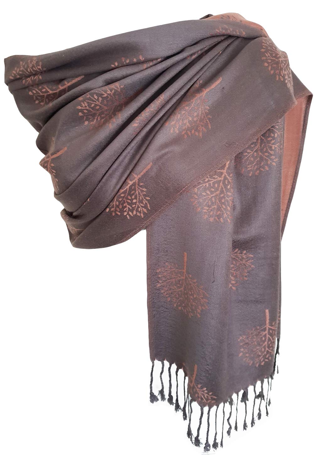 GlamLondon Butterfly Pashmina Scarf, Soft Warm Viscose Pashminas Butterflies Womens Shawl (Silver Grey)