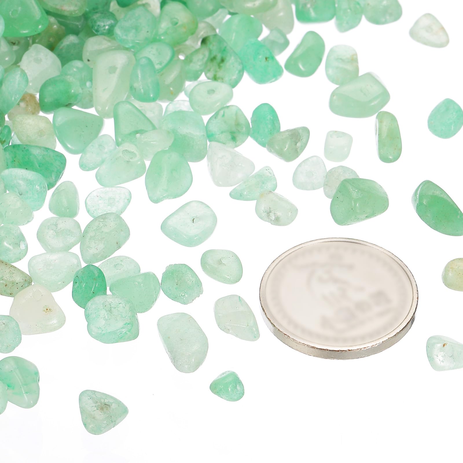 PATIKIL Chip Stone Natural Rock Beads Loose Gemstone Beads Drilled Strand for Jewelry Craft Making 400pcs, Green - Image 3