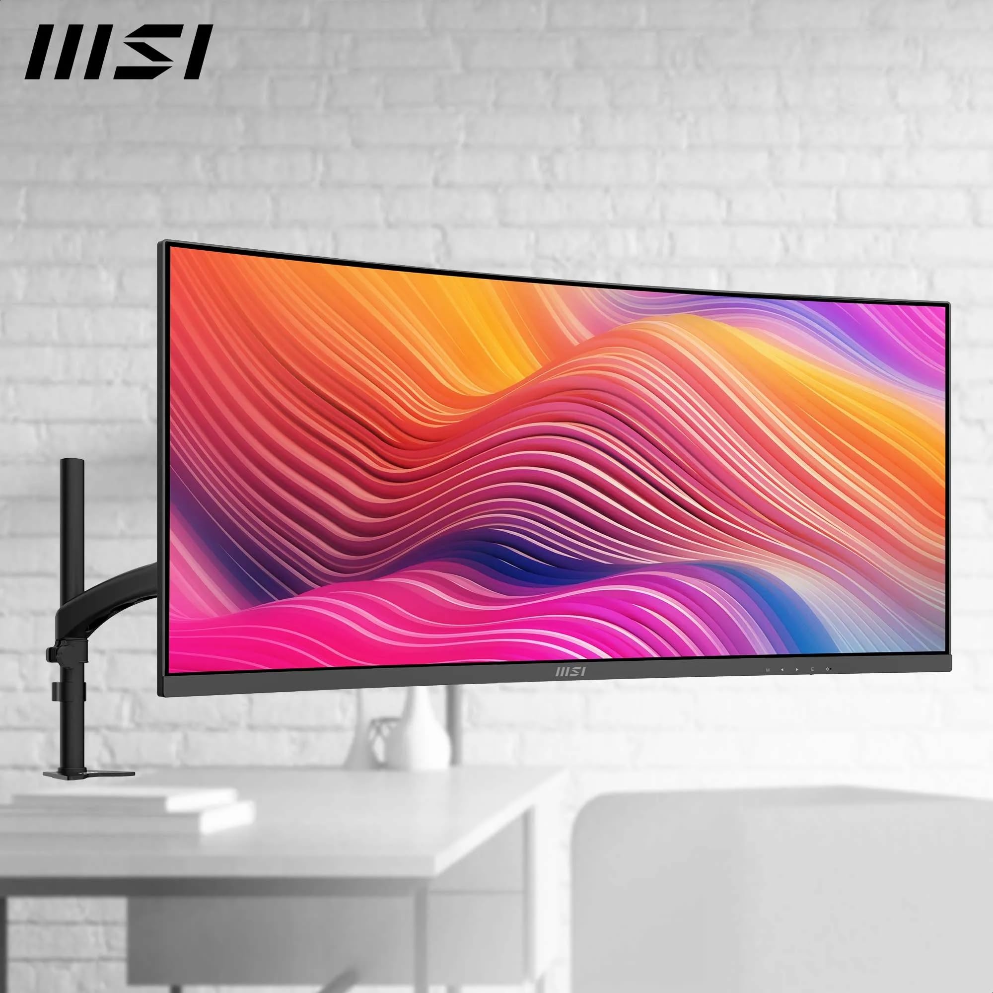 msi Modern MD342CQP Monitor Curvo 34” UWQHD 1500R – Pannello VA 3440 x 1440, KVM, PIP/PBP, Ampia gamma colori, Altoparlanti integrati, Regolazione in 3 direzioni – HDMI 2.0b, DisplayPort 1.4a