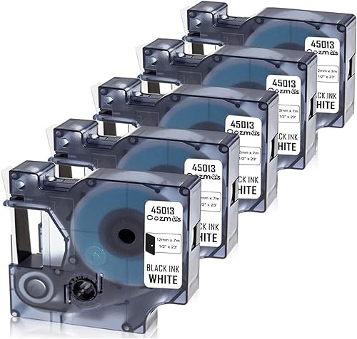 Oozmas Reemplazo para DYMO LabelManager 150 160 280 420P 360D, compatible con Dymo D1 cinta para etiquetadora 45013 S0720530, cinta para gestor de