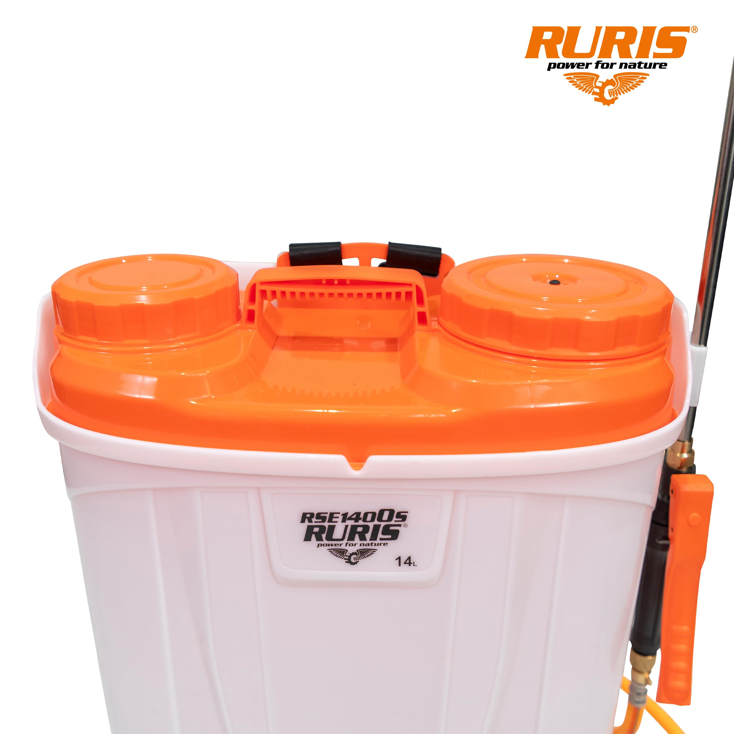 RURIS Pulvérisateur Électrique RSE 1400S – Réservoir 14L, Batterie 12V 8Ah, Lance Télescopique Métal, Pression 6 Bars, Fonction de Mélange Automatique, Accessoires Multiples